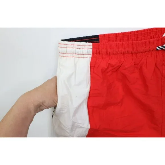 Deadstock Vintage 90s Streetwear Mens XL Sailing Color Block Lined Shorts Trunks